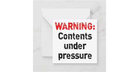 Warning Contents Under Pressure Card Uk