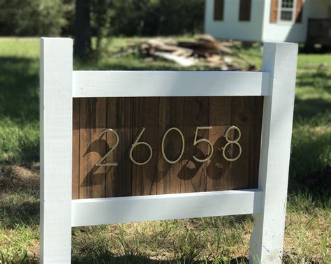 Our Address Sign We Made For Our Driveway One 4x4 One 2x4 We Trimmed