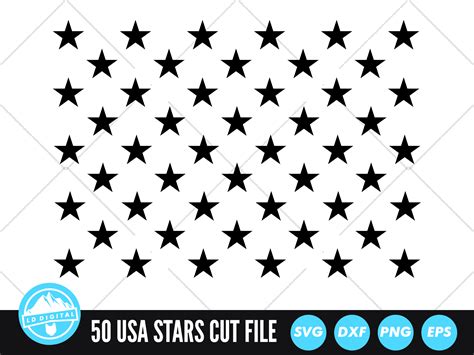 50 Usa Stars Svg Files 50 State Stars Cut Files American Flag Star