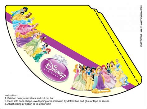 Free Printable Yellow Disney Princess Birthday Party Kits Templates