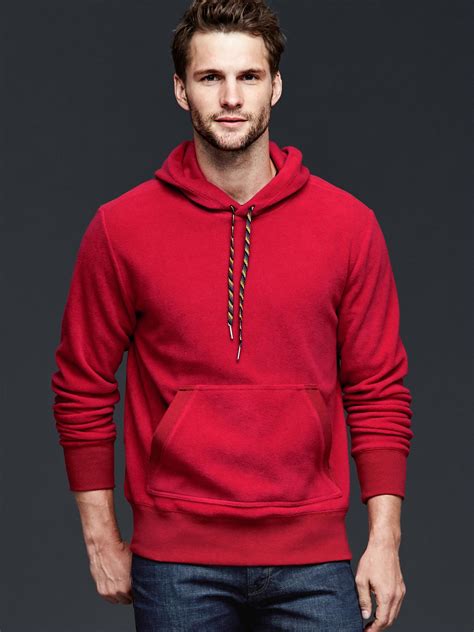 Gap Fleece Pullover Hoodie In Red For Men Lasalle Red Lyst