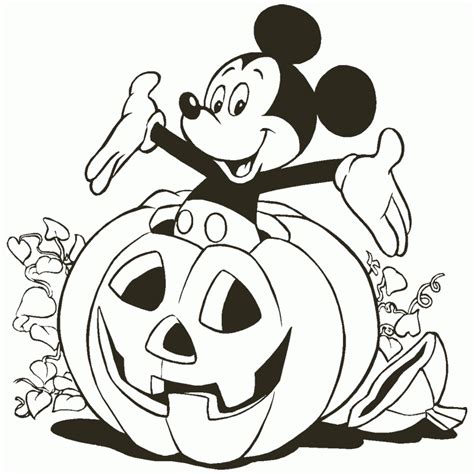 Print Mickey On Pumpkin Disney Halloween Coloring Page Or Coloring Home