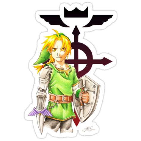 Edward Elric X Link Stickers By Revxart Redbubble