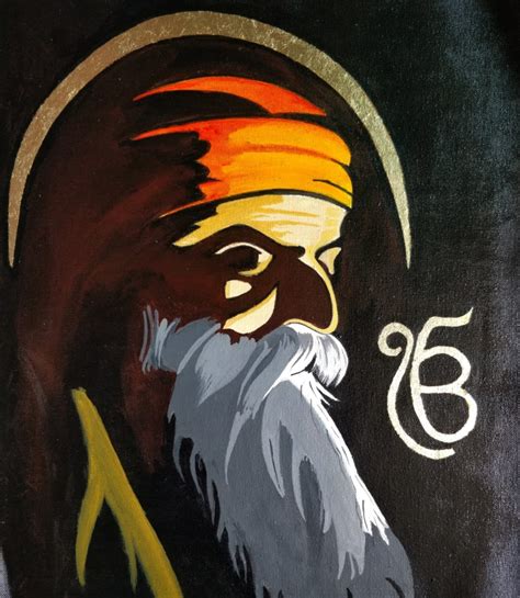 Guru Nanak Dev Ji Painting Gold Leaf Painting Sikhism Etsy