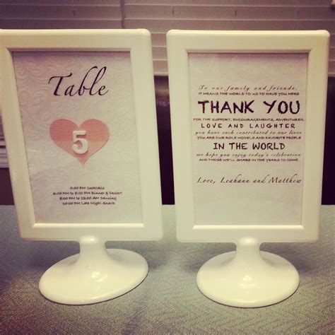 Table Numbers And Thank You For Wedding Ikea Tolsby Frame Table