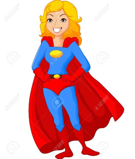 Cartoon Female Super Hero Posing Stock Vector 37538365 Superhero