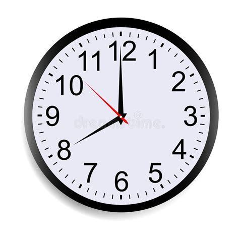 Round Clock Face Showing Eight O Clock Stock Vector Illustration Of