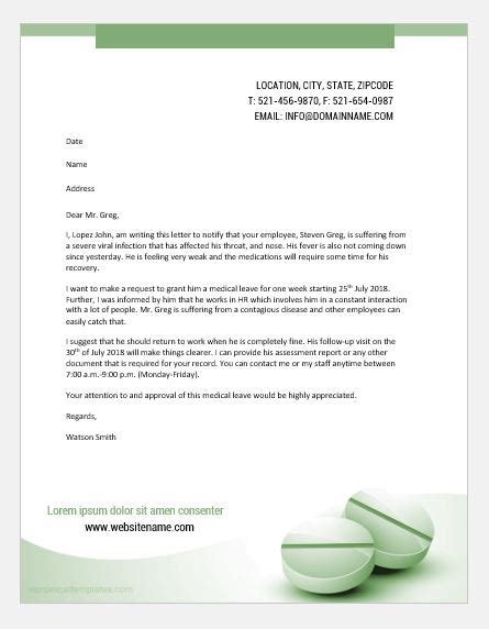 Home » cover letter » provider relations cover letter sample. 5 Medical Leave Letter Samples for Every Situation ...