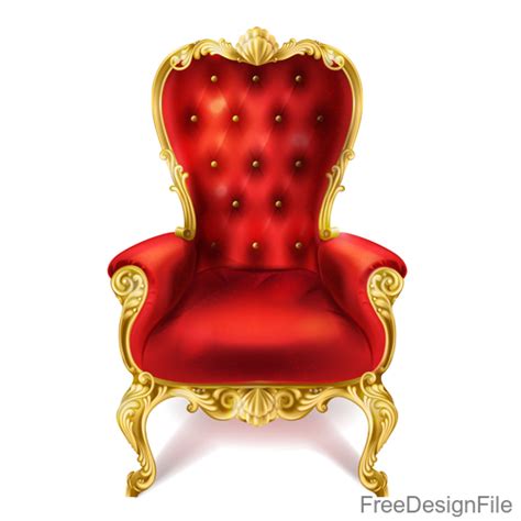 Red Royal Chair Vector Free Download