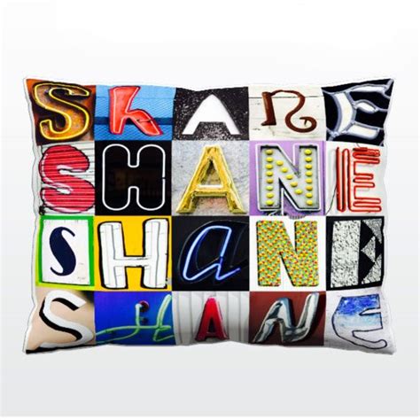 Personalized Pillow Featuring Shane In Photos Of Sign Letters Etsy