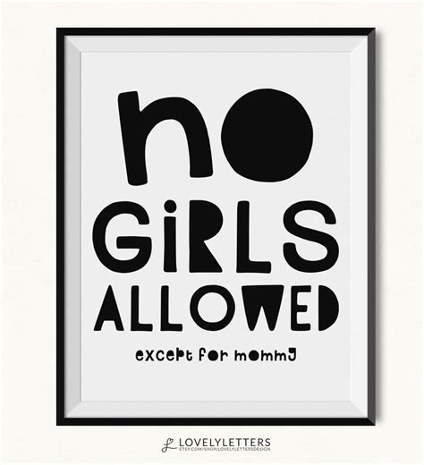 No Girls Allowed Printable No Girls Allowed Print Digital Etsy