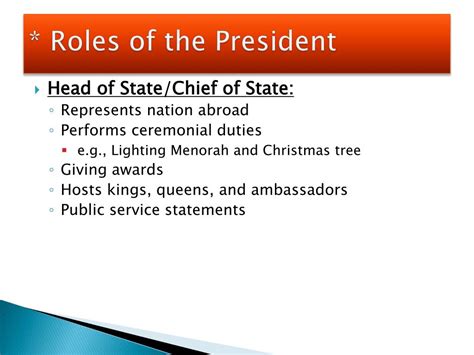 Ppt Roles Of The President Powerpoint Presentation Free Download