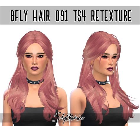 Slythersim Butterfly`s 091 Hair Retextured Sims 4 Hairs Hair
