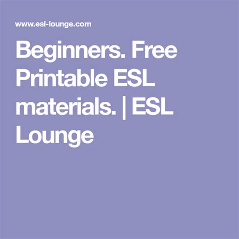 beginners  printable esl materials esl lounge  images