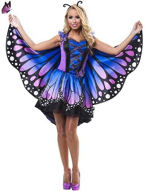 Spunicos Womens Monarch Butterfly Fairy Costume Dress With Double Side