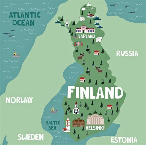 Finnland Karte Der Wichtigsten Sehenswürdigkeiten