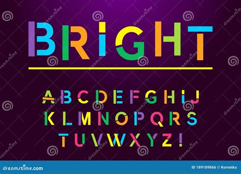 Bright Modern Alphabet Font Capital Letter Color On A Dark Background
