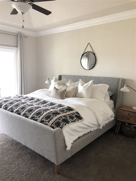 West elm upholstered sleigh bed | Upholstered sleigh bed, Bedroom sets, Bedroom with sleigh bed