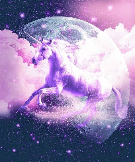 Flying Space Galaxy Unicorn Digital Art By Random Galaxy Fine Art America