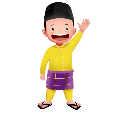 Muslim Childrens Cartoons In Malay Clothes Muslim Boy Malay Muslim