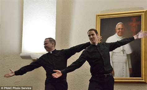 priests caught in dance battle video become internet sensation daily mail online
