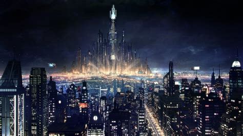 Future City Skyline Night 1280x720 Wallpaper