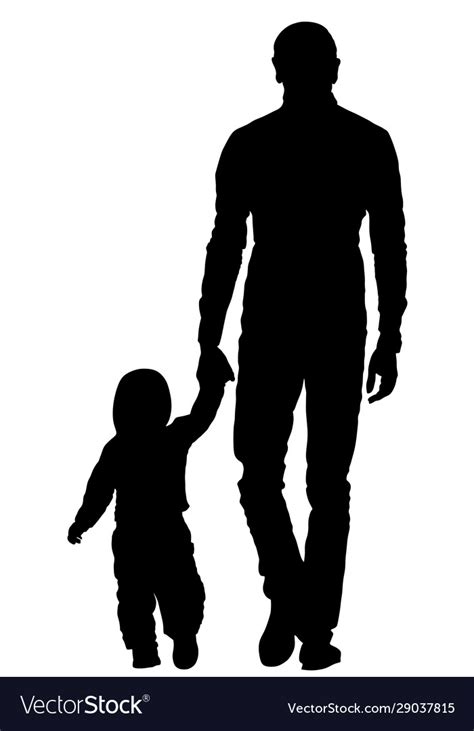 Father Daughter Holding Hands Silhouette