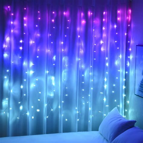 Curtain Lights Hanging Fairy Lights For Girls Bedroom Wall Tapestry Unicorn Mermaid Trippy Room