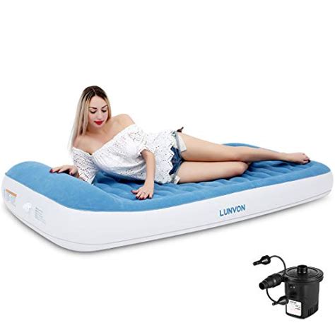 Lunvon Self Inflatable Pad Camping Air Mattress Twin Size Blow Up Bed