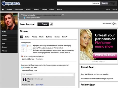 Myspace Resuscitated With Ui And Social Messaging Makeover