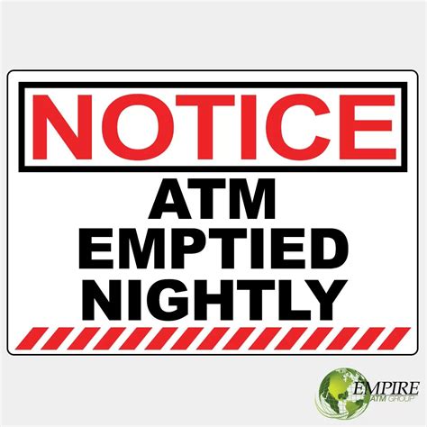 Atm Emptied Nightly Decal Empire Atm Group
