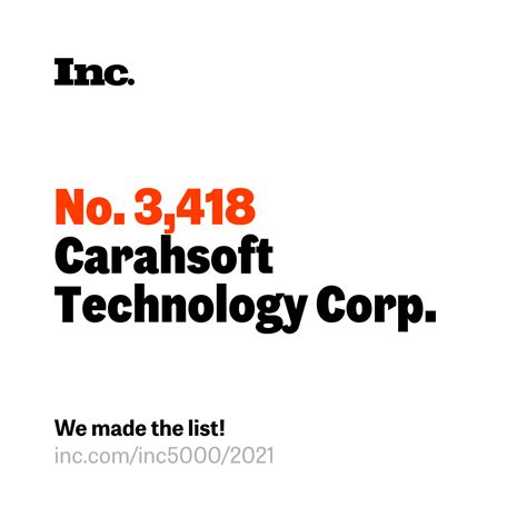 Carahsoft Technology Corp. - Reston, VA | Inc.com