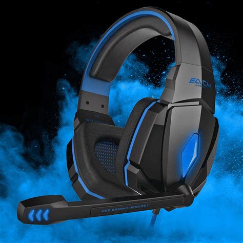 EACH G4000 Gaming Headset Stereo Headphones USB 3 5mm LED With Mic For
