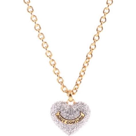 Juicy Couture Crystal Heart Gold Necklace Juicy Couture Jewelry