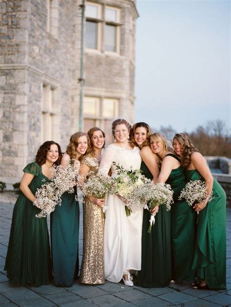 Emerald Green And Gold Bridesmaid Dresses And Oscar Fashion Review