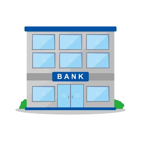 Bank Building Vector Illustration Isolated On White Background Bank