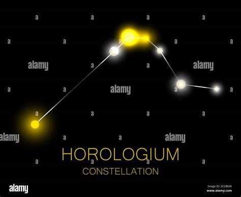 Horologium Constellation Bright Yellow Stars In The Night Sky A