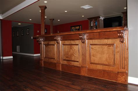 Finished Basement With Completely Custom Bar Area Traditional