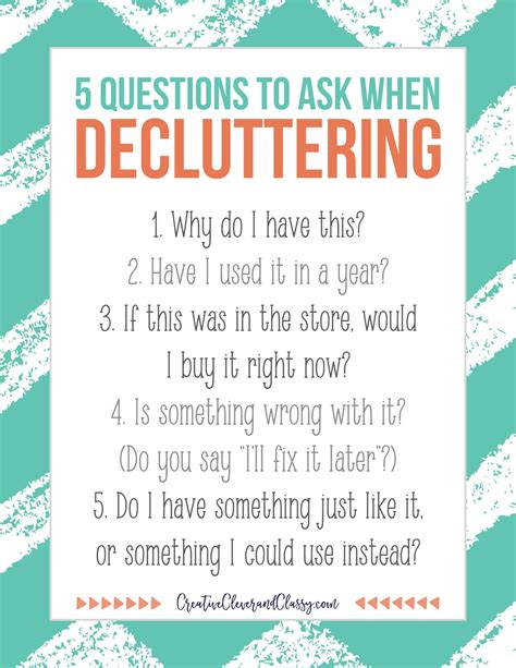 5 Easy Questions To Ask Yourself When Decluttering