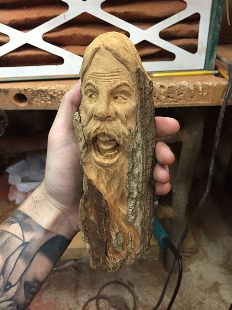 Wood Carving Cottonwood Bark Hand Carved Wood Sculpture Perfect