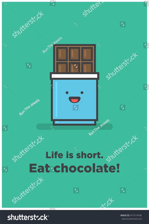 Life Short Eat Chocolate Line Art Stock Vector Royalty Free 471514766 Shutterstock