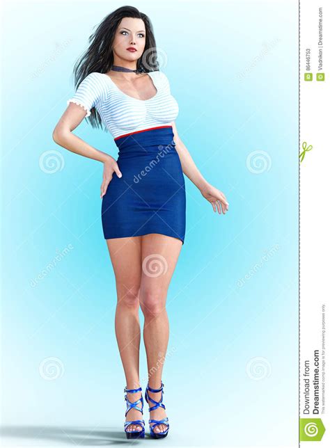 high beautiful girl stewardess stock illustration illustration of slim pretty 86446753