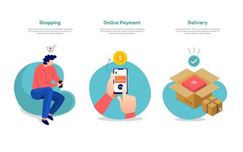 Online Shopping Payment And Delivery 2162893 Vector Art At Vecteezy