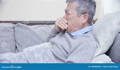 Asian Eldely Sick Man Cough Stock Photo Image Of Ache Nose 158986592