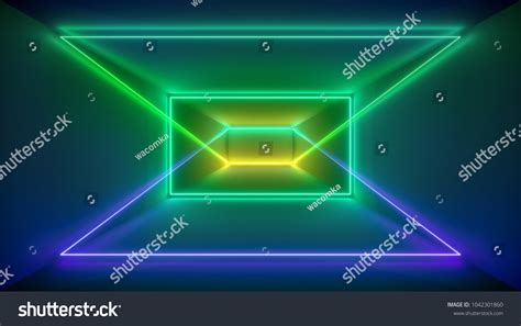 3d Rendering Neon Lights Laser Show Stock Illustration 1042301860