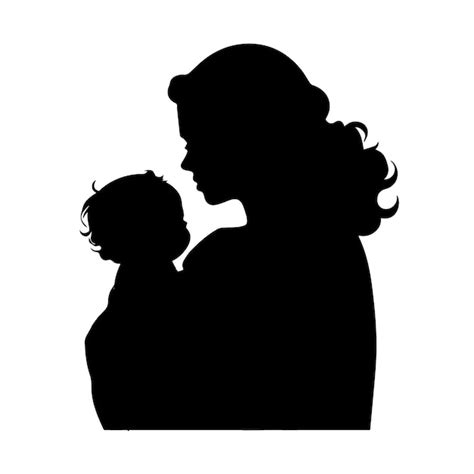 Premium Vector Mom And Baby Silhouette Mother Holding Her Baby