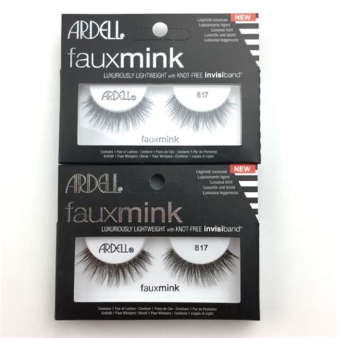 Ardell Eyelashes 817 Black Fauxmink False Lashes 2 Packs Ebay