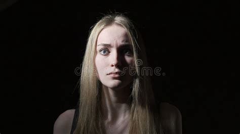 Young Woman Portrait With Pleasure Emotions On Face Stock Photo