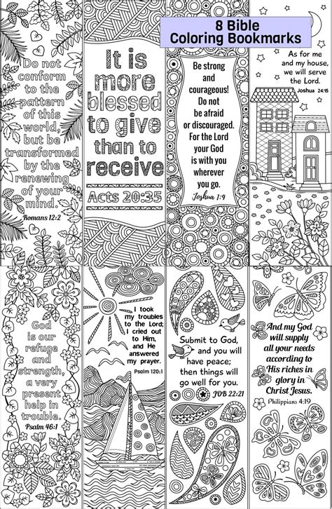 bible coloring bookmarks set  ricldp artworks