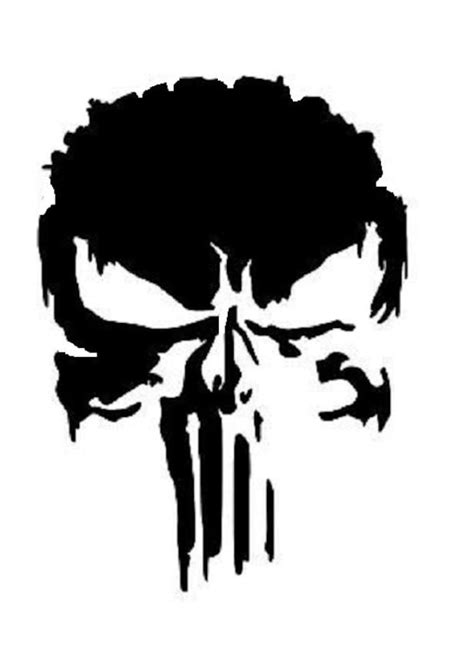 Punisher Skull Stencil Re Usable 75 X 10 Inch Etsy